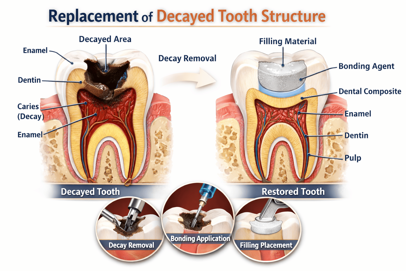 Replacement of Decayed Tooth Structure