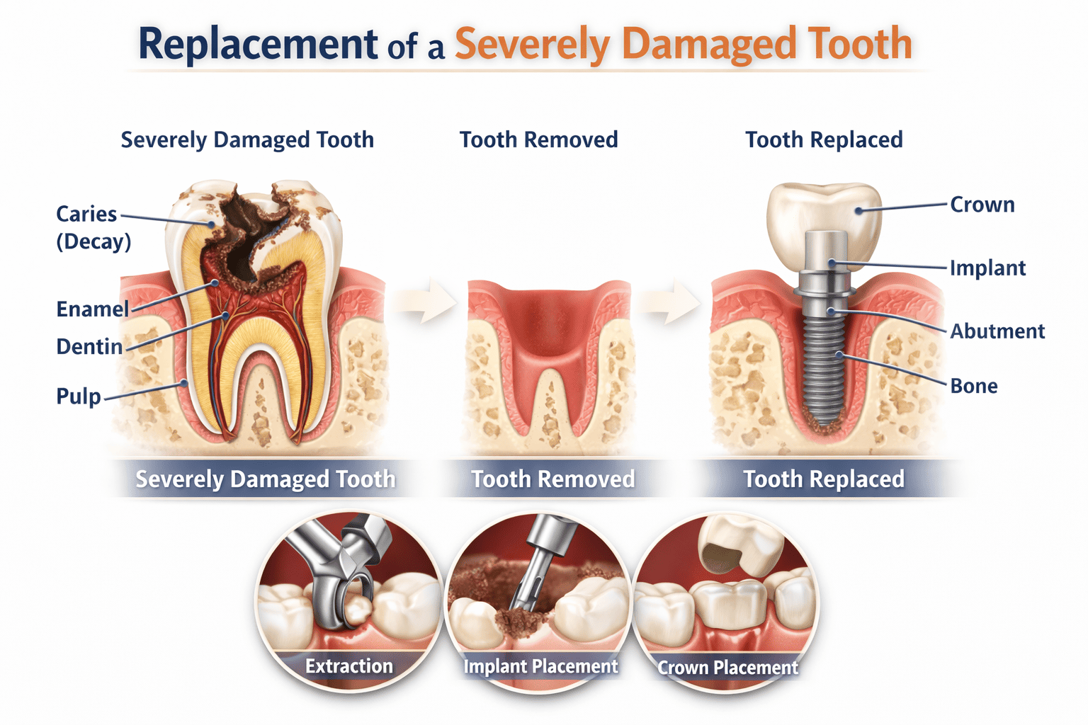 Replacement of a Severely Damaged Tooth