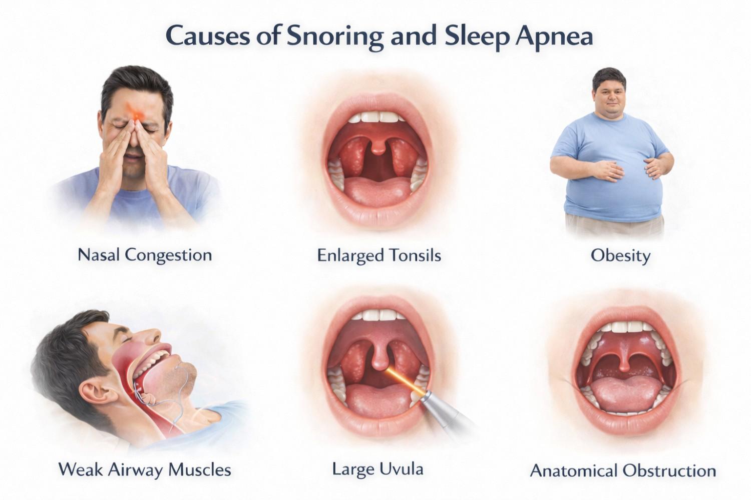 Causes of Snoring and Sleep Apnea