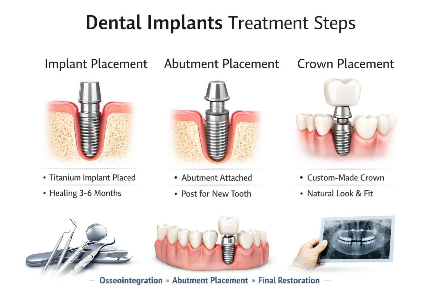 Dental implants treatment Treatment Steps